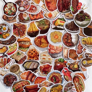 Food Stickers Pack Water Bottle Laptop Stickers Journal Planner Stickers Foodie Gift