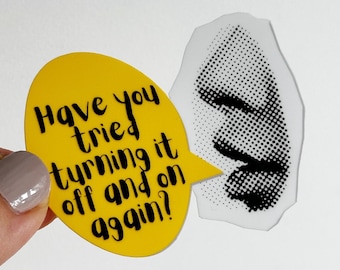 Pegatina de vinilo divertida de ingeniero informático: regalo de meme de soporte técnico