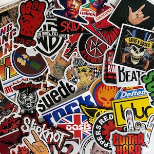 Rock Band Vinyl Sticker Bundle Laptop Decals Phone Stickers Guitar Stickers Bike Helmet Decals
