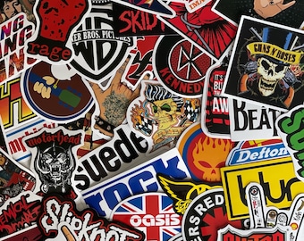 Rock Band Vinyl Sticker Bundle: Laptop, Phone, Guitar, Bike Decals