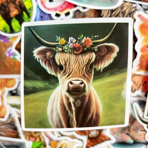 Cow Stickers Pack Highland Cow Gifts Waterproof Vinyl Stickers Laptop stickers Phone stickers image 4