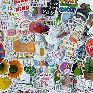 Positivity Quote Stickers Pack Mental Health Awareness Self love Stickers Positive Thoughts Therapy Stickers Phone Stickers Laptop Decals