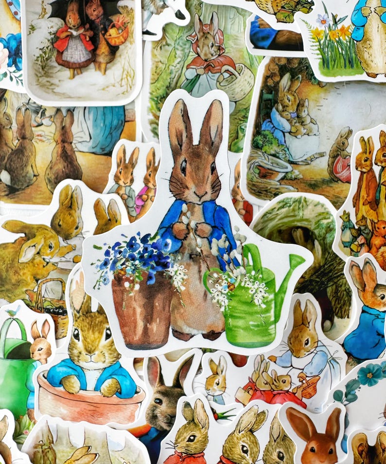 Peter Rabbit Stickers Vinyl Waterbottle Stickers Crafting Scrapbook ...