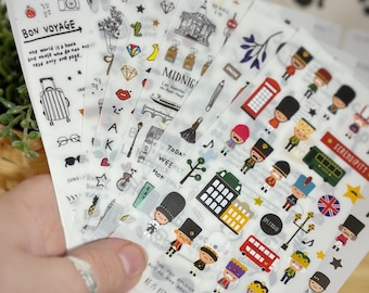 Travel Planner Stickers, Cute Journal Scrapbook Stickers