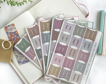 Pastel Bible Tab Stickers Bible Book Markers Bible Gift Bible Index Tabs Set Bible Study Stickers Pack