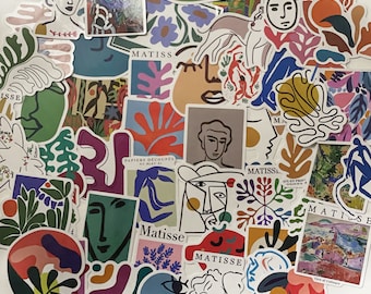 Mystery Matisse Style Stickers Art Lover Gift Bundle Laptop Water Bottles Journal Scrapbook
