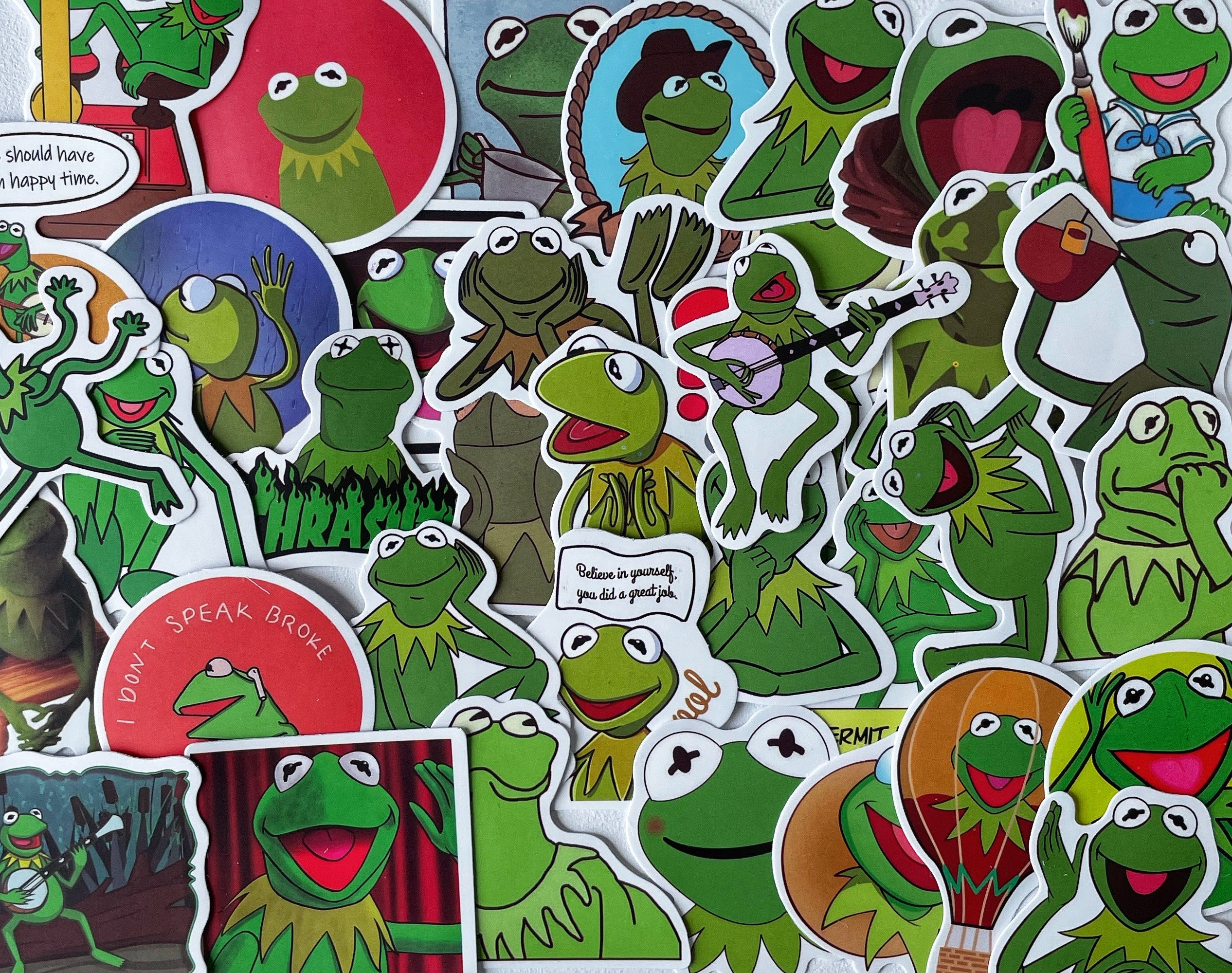 Kermit the Frog Sticker Bundle: Waterproof Muppets Stickers - Etsy