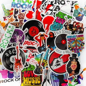 Rock & Roll Vinyl Stickers Pack Rock Band Vinyl Stickers Laptop Decals Guitar Stickers Bike Decals Music Stickers
