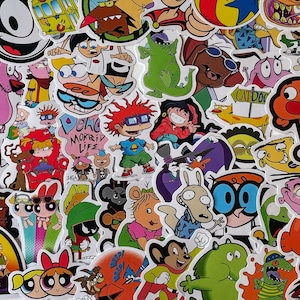 Cartoon Stickers Set Vintage Cartoon Characters Vinyl Stickers Rugrats Hey Arnold Phone Stickers Laptop Decals