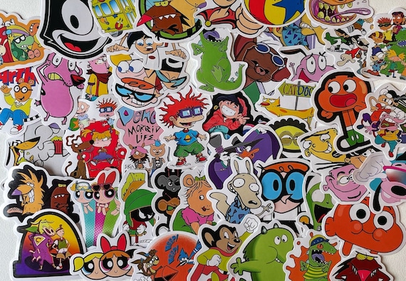 90s Cartoon Sticker Pack | Retro Nostalgia Stickers | Cute Vinyl Laptop & Water Bottle Decals | 90s Gift Idea