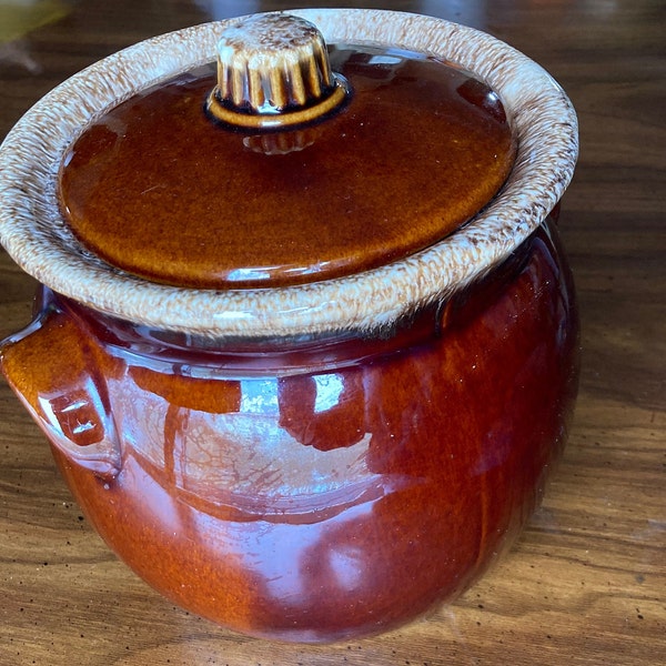 Hull Brown Drip Cookie Jar or bean pot