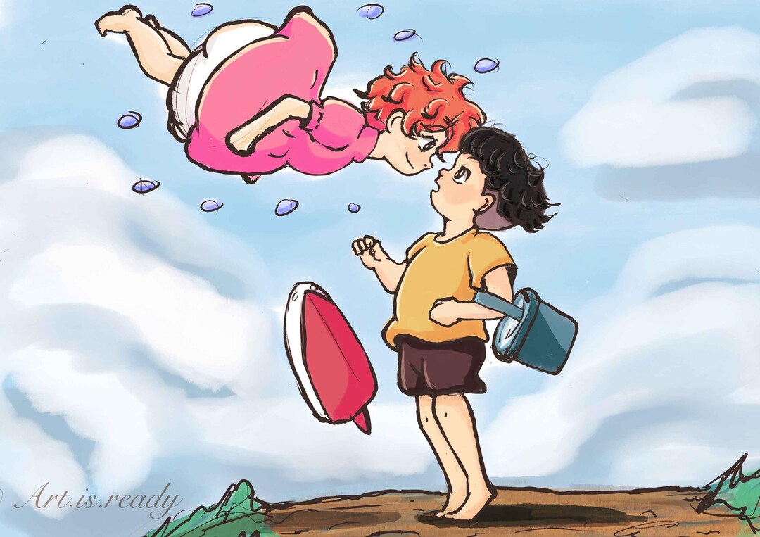 Studio Ghibli Ponyo A4 Print - Etsy