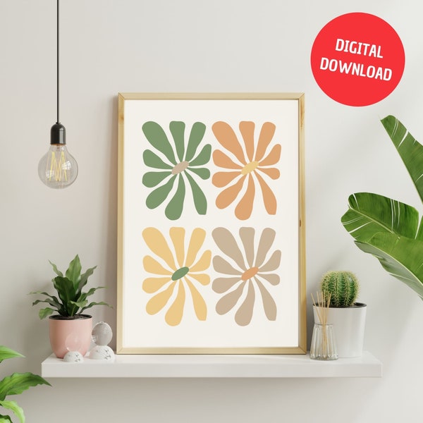 Abstract Flowers poster poster to download to print | Flower Bouquet Print | Floral wall decoration, home interior