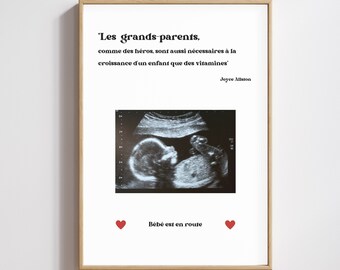 Poster for pregnancy announcement to grandparents | Customizable pregnancy announcement poster