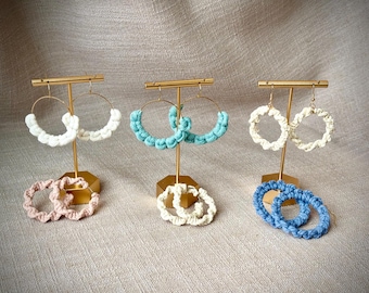 Knottie Hoops | Macramae Earrings | Macramae Hoop Earrings | Summer Earrings | Beach Earrings | Woven Earrings | Hoop Earrings | Woven Hoops