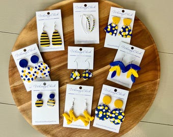 Maize & Blue Earrings  | Gameday Earrings | Yellow and Blue Earrings | University of Michigan Earrings | Michigan Wolverine Earrings