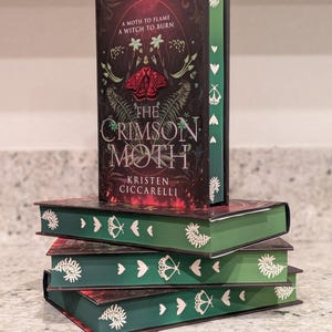 UK The Crimson Moth (Heartless Hunter) by Kristen Ciccarelli with stenciled and sprayed edges, special edition books, fantasy