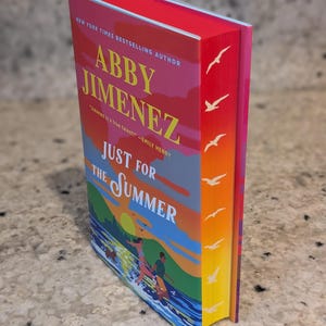 Just for the Summer by Abby Jimenez with custom sprayed and stenciled edges - romance books, special edition books