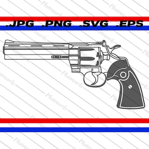 Python 357 Magnum Revolver Handgun Firearm Gun Digital Download SVG Vector File