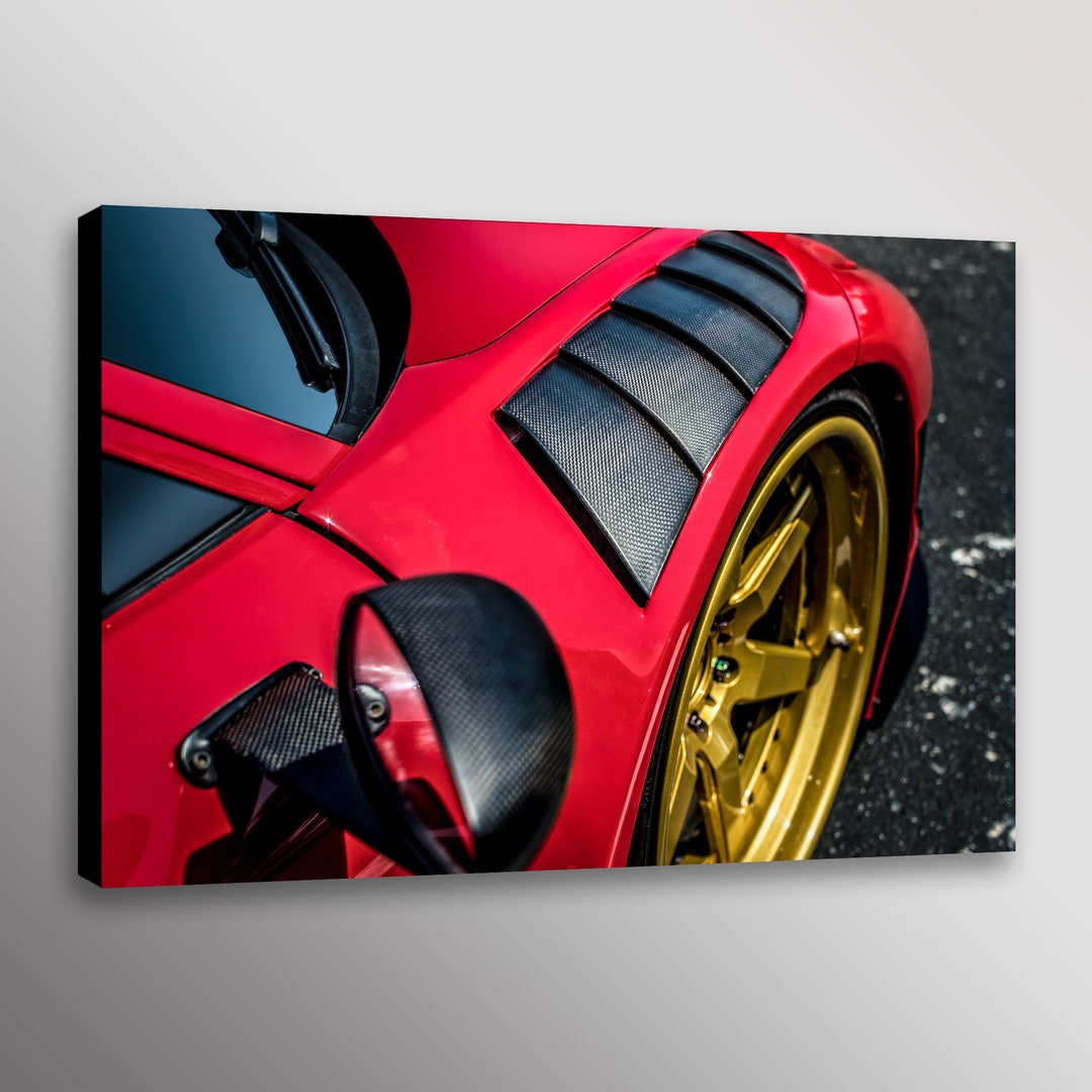 REAR OF FERRARI 458 GICLEE CANVAS ART PRINT POSTER main image 1