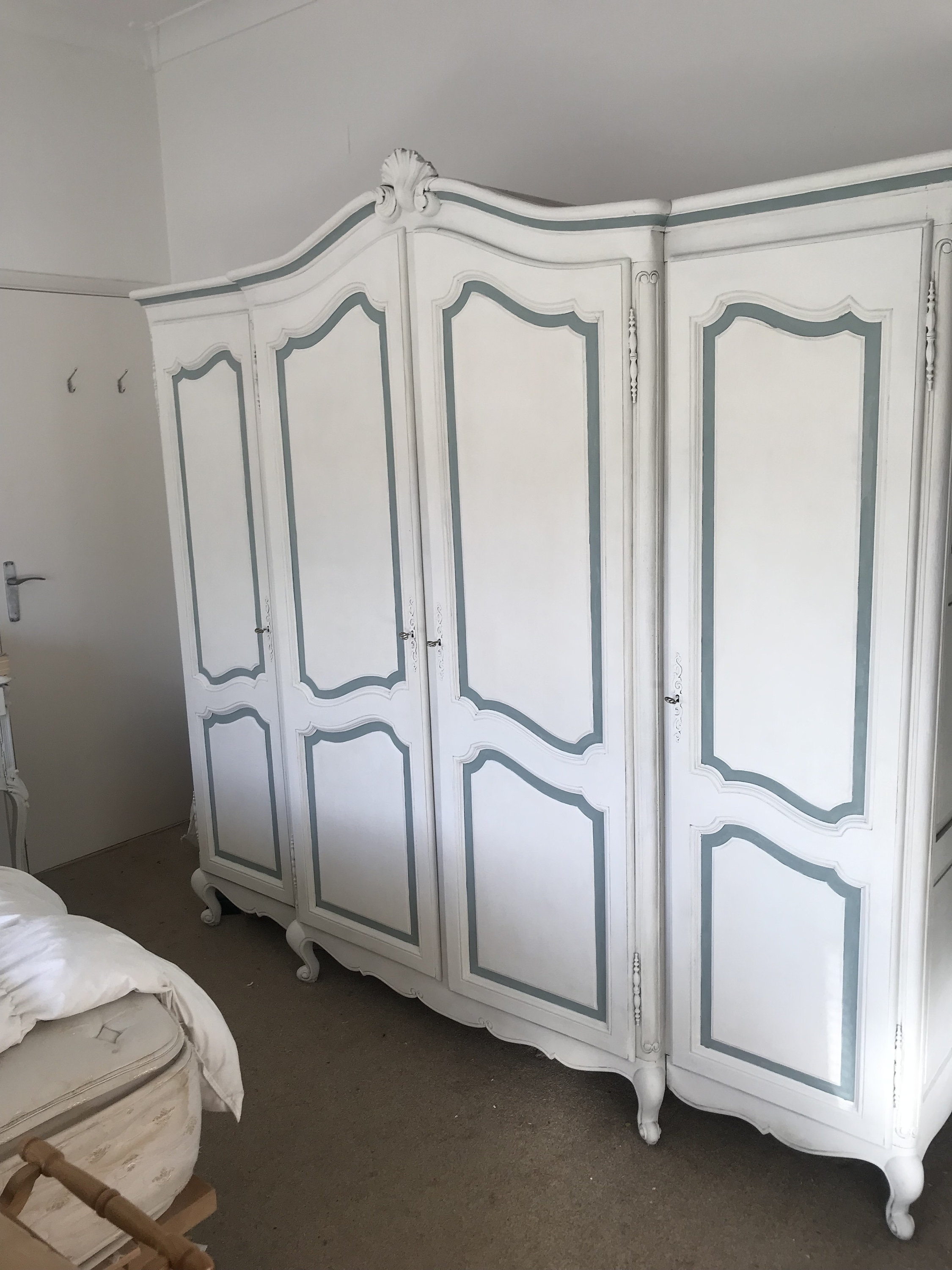 Vintage French 4 Doors Oak Armoire Breakdown Wardrobe for Easy Access ...
