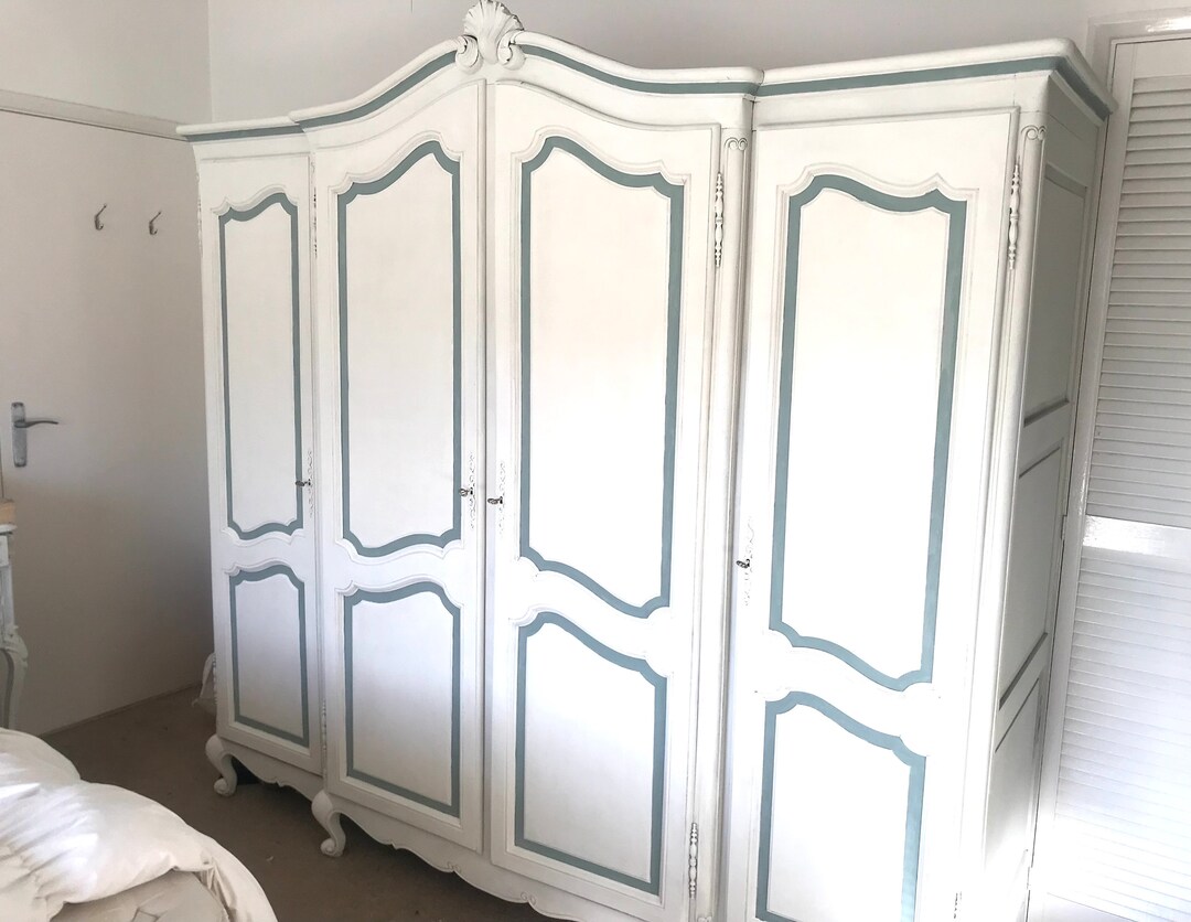Vintage French 4 Doors Oak Armoire Breakdown Wardrobe for Easy Access ...