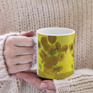Van Gogh Mug,Coffee Tea Hot Chocolate Cup,Sunflowers on yellow Painting,Gift Art Lover,Home Decor,Kitchen Drinkware,Holiday 11oz or 15oz