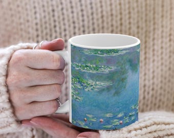 Monet Water Lilies Mug, Artistic Coffee Cup, Claude Monet Painting, Gift for Art Lovers, Floral Tea Mug, 11oz or 15 oz Ceramic Mug
