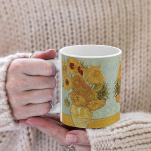 Van Gogh Mug, Coffee Tea Hot Chocolate Cup,Sunflowers 3 Painting, Gift Art Lover, Home Decor Accent, Kitchen Drinkware, Holiday 11oz or 15oz