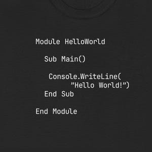 Hello World! VB Programmer T-Shirt - Speak Your Code in Style