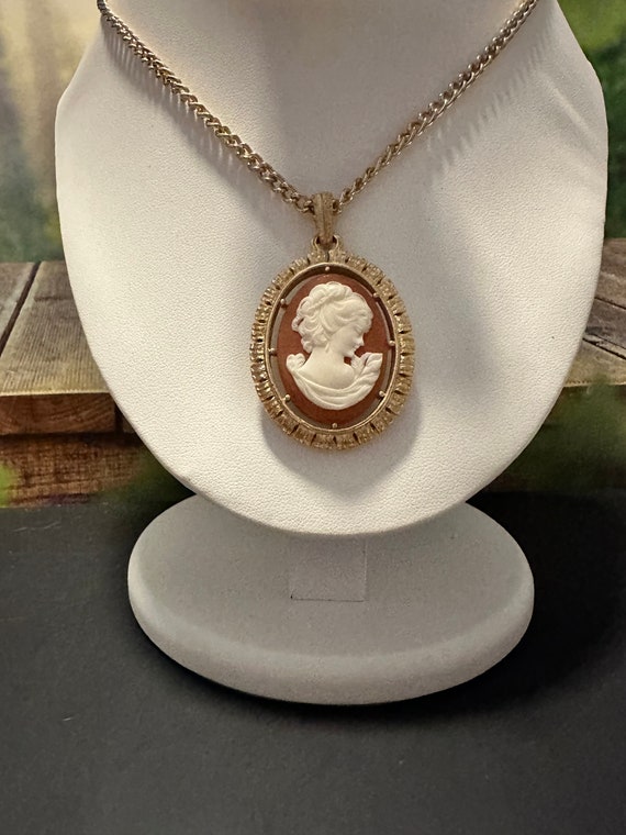 Vintage 1972 Avon "Reversible Cameo" Pendant Neckl