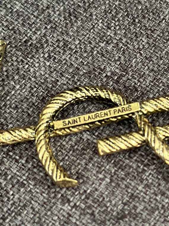 YSL VTG Yves Saint Laurent Vintage Golden Brooch … - image 4