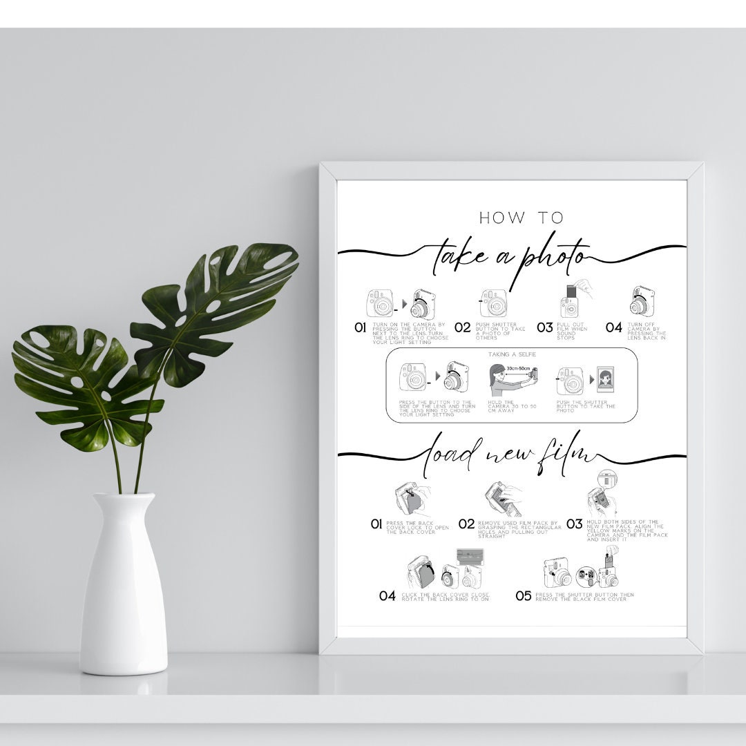 Instructions Events Editable Instax Mini 8 Instructions for Wedding Guestbook - Photo ...