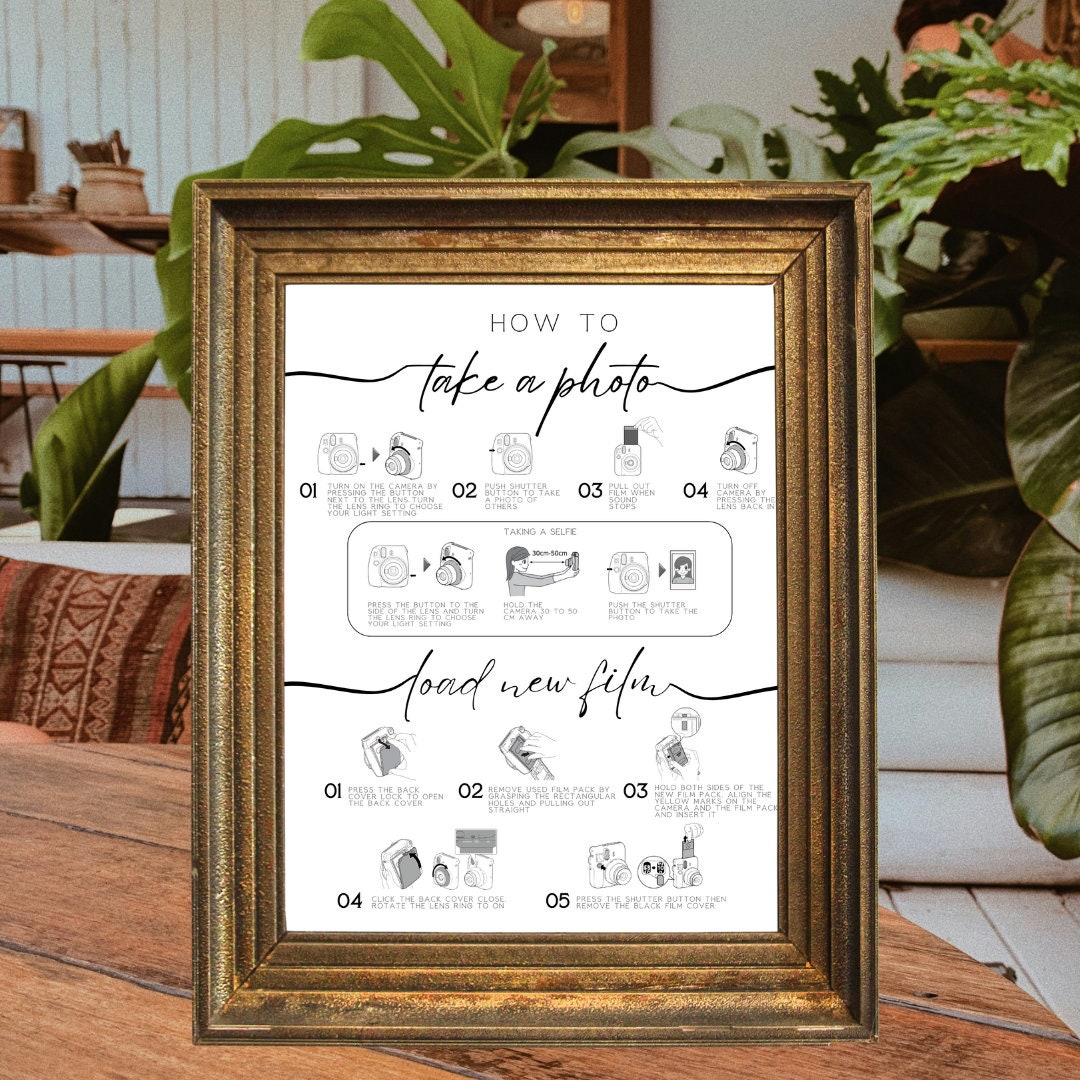 Instructions Events Editable Instax Mini 8 Instructions for Wedding Guestbook - Photo ...