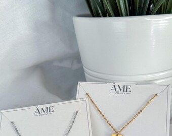 Dainty Oval Chain customizable Square Tag Initial