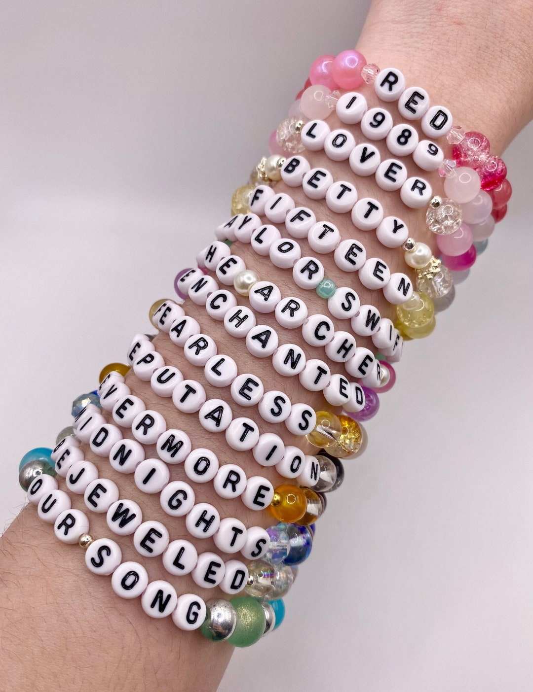 Taylor Swift Eras Tour Glass Beaded String Bracelet | Handmade