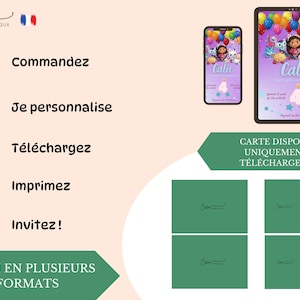 Carte invitation anniversaire personnalisée Gabby Chat image 2