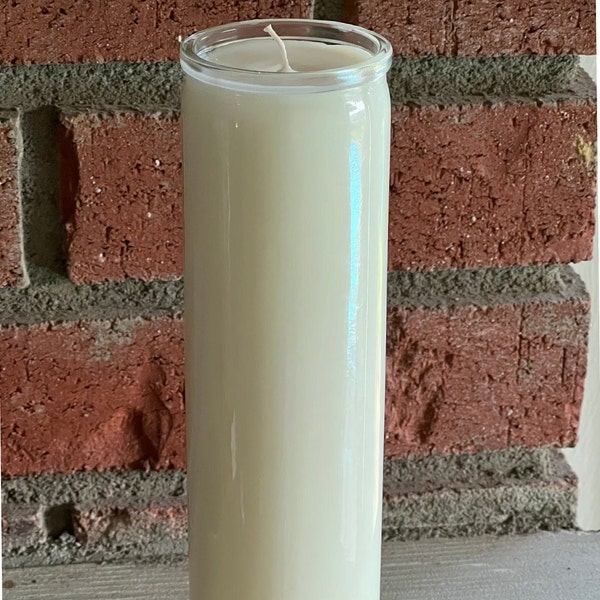 WHITE 7-day Unscented Prayer Candle - Soy Wax