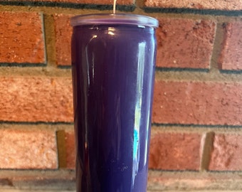 PURPLE 7-day Unscented Prayer Candle - Soy Wax