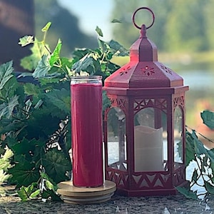 Prayer Candle - RED 7-day Unscented - 100% Natural Soy Wax