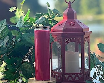 Prayer Candle - RED 7-day Unscented - 100% Natural Soy Wax