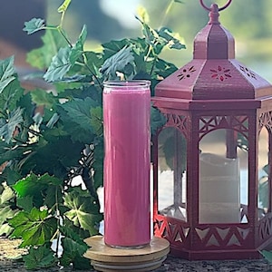 Prayer Candle - PINK 7-day Unscented - 100% Natural Soy Wax
