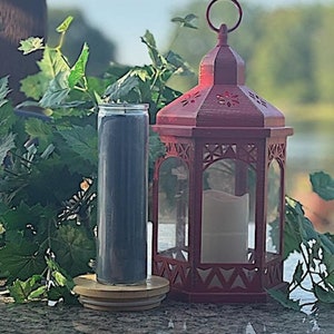 Prayer Candle - CHARCOAL GRAY/ BLACK  7-day Unscented - 100% Natural Soy Wax
