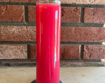 RED 7-day Unscented Prayer Candle - Soy Wax