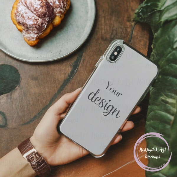 Transparent Phone Case Mockup l Clear iPhone Case Mockup l Phone Cover Mockup l iPhone Case Mockup l Cute Phone Case Mockup l