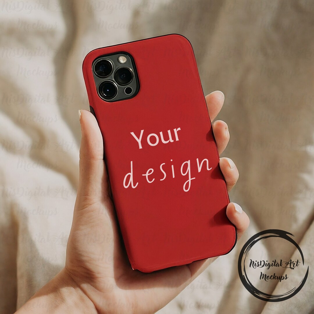 Red Phone Case Mockup Tough Case Mockup iPhone Mockup Printify Case
