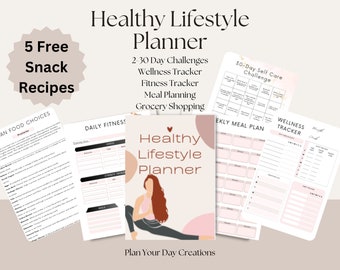 Printable Fitness Planner Fitness Journal Weight Loss Tracker Meal Plan Tracker Workout Planner Well Being Planner Mental Health Planner