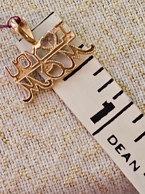 I Love You Mom pendant.  14kt  gold - image 3