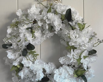 Beautiful Faux Cherry Blossom Wreath 50cm/60cm, Handmade Front Door Wreath, Spring Wreath,Summer Wreath, Gift for New Home Owner