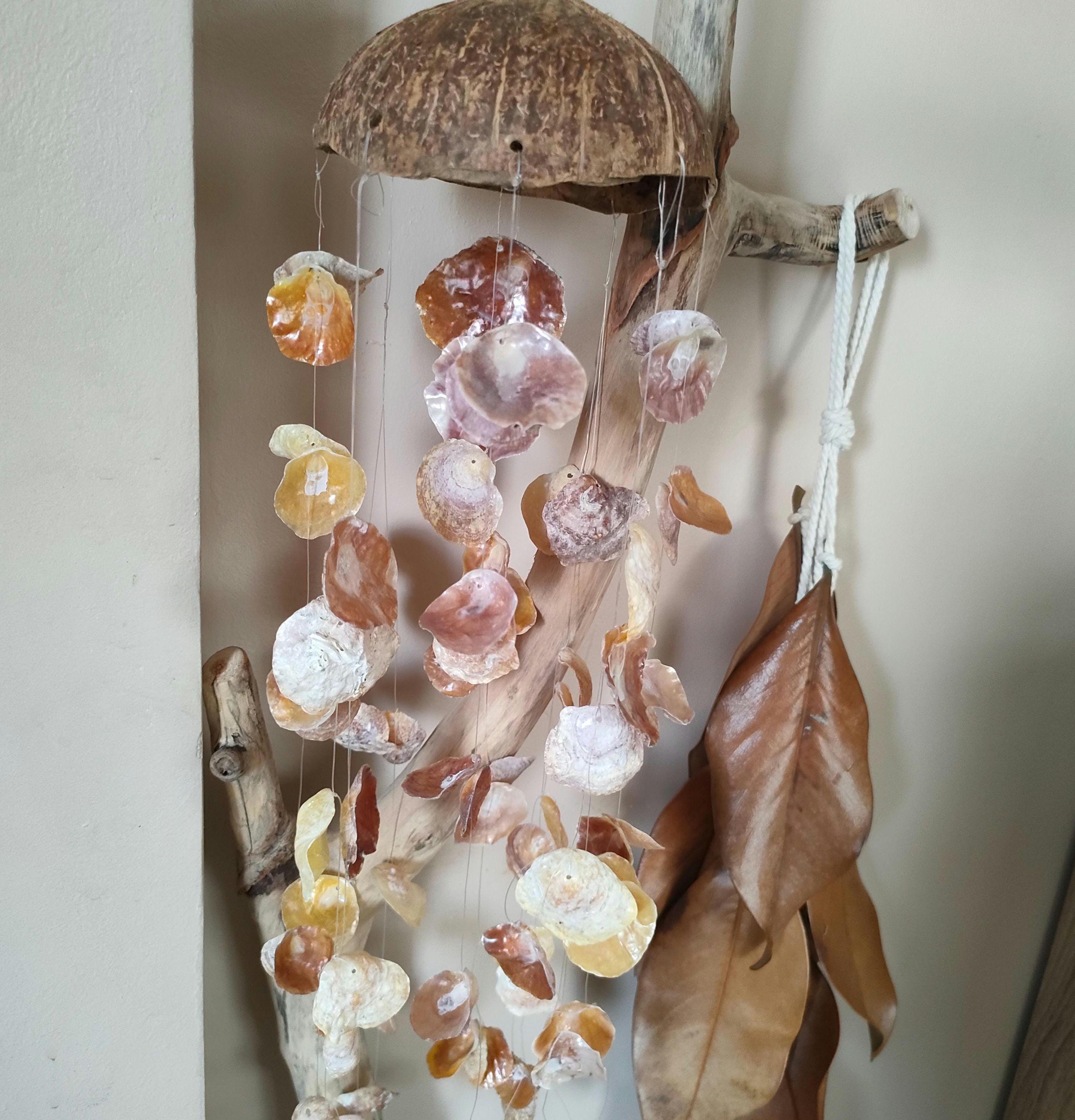 Carillon à Vent Noël Vintage – Perles Colorées & Clochettes, Corde Chanvre, Décoration Suspendue Intérieur Extérieur 40 Cm Style Rétro